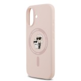 Karl Lagerfeld Liquid Silicone Karl and Choupette MagSafe Zadní Kryt pro iPhone 17 Pink