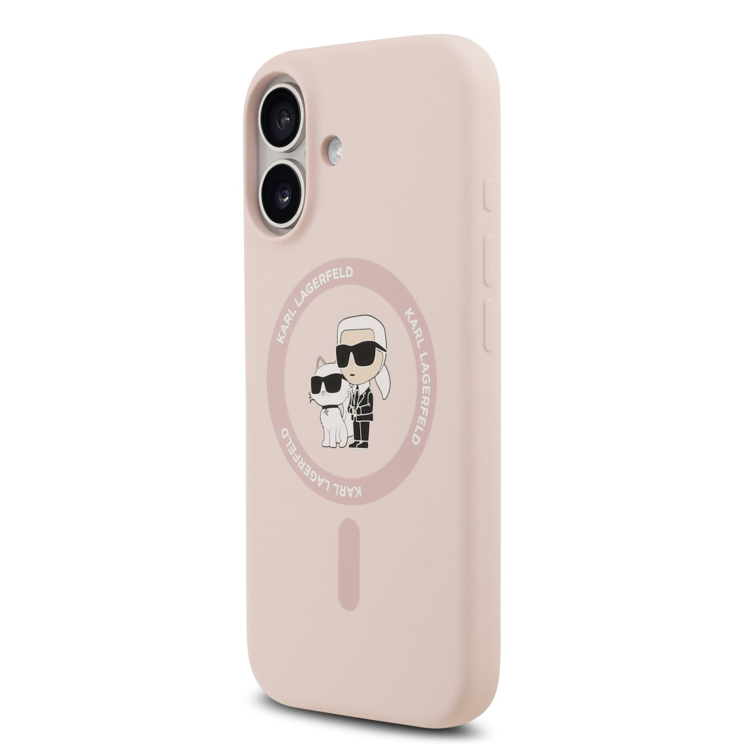 Karl Lagerfeld Liquid Silicone Karl and Choupette MagSafe Zadní Kryt pro iPhone 17 Pink