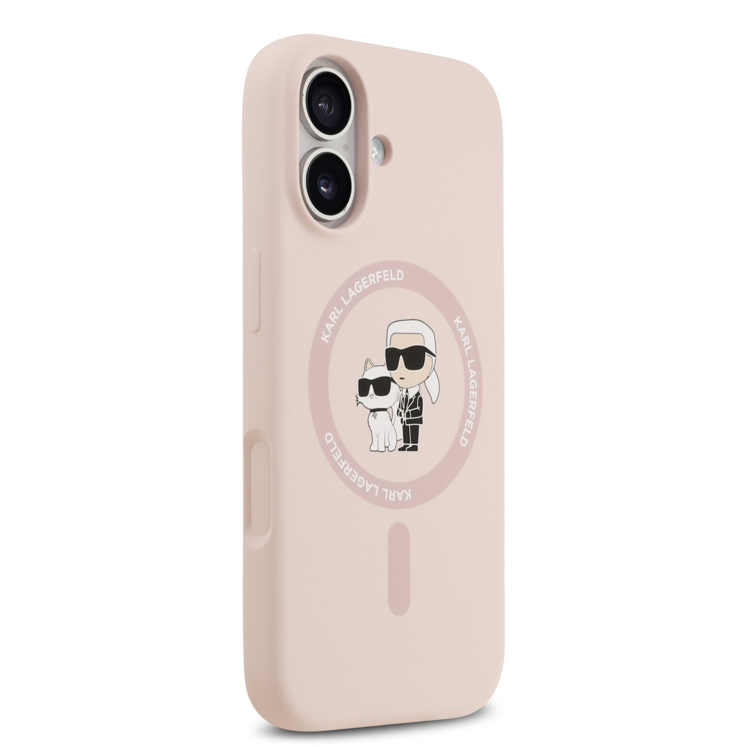 Karl Lagerfeld Liquid Silicone Karl and Choupette MagSafe Zadní Kryt pro iPhone 17 Pink