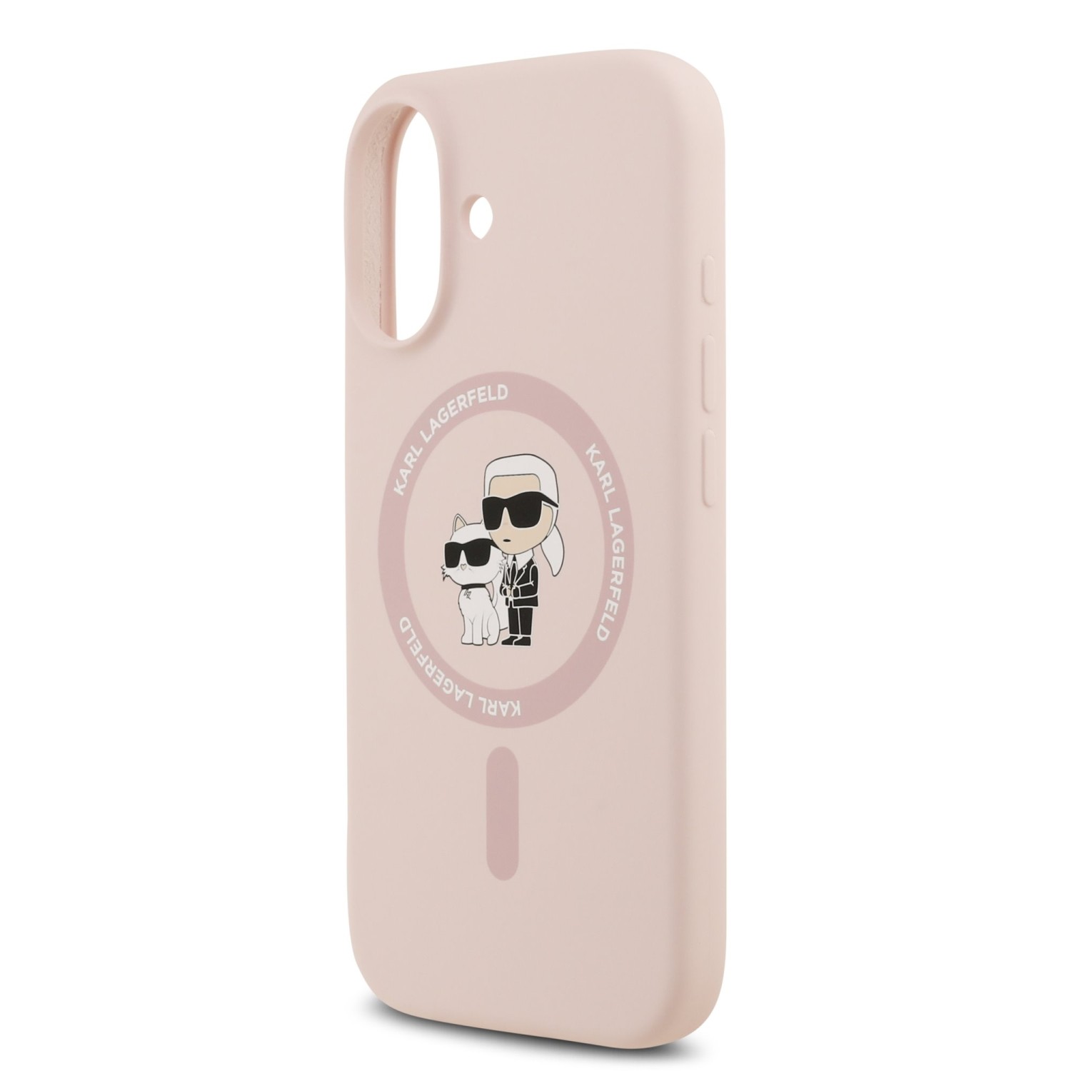 Karl Lagerfeld Liquid Silicone Karl and Choupette MagSafe Zadní Kryt pro iPhone 17 Pink