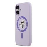 Karl Lagerfeld Liquid Silicone Karl and Choupette MagSafe Zadní Kryt pro iPhone 17 Purple