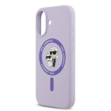 Karl Lagerfeld Liquid Silicone Karl and Choupette MagSafe Zadní Kryt pro iPhone 17 Purple