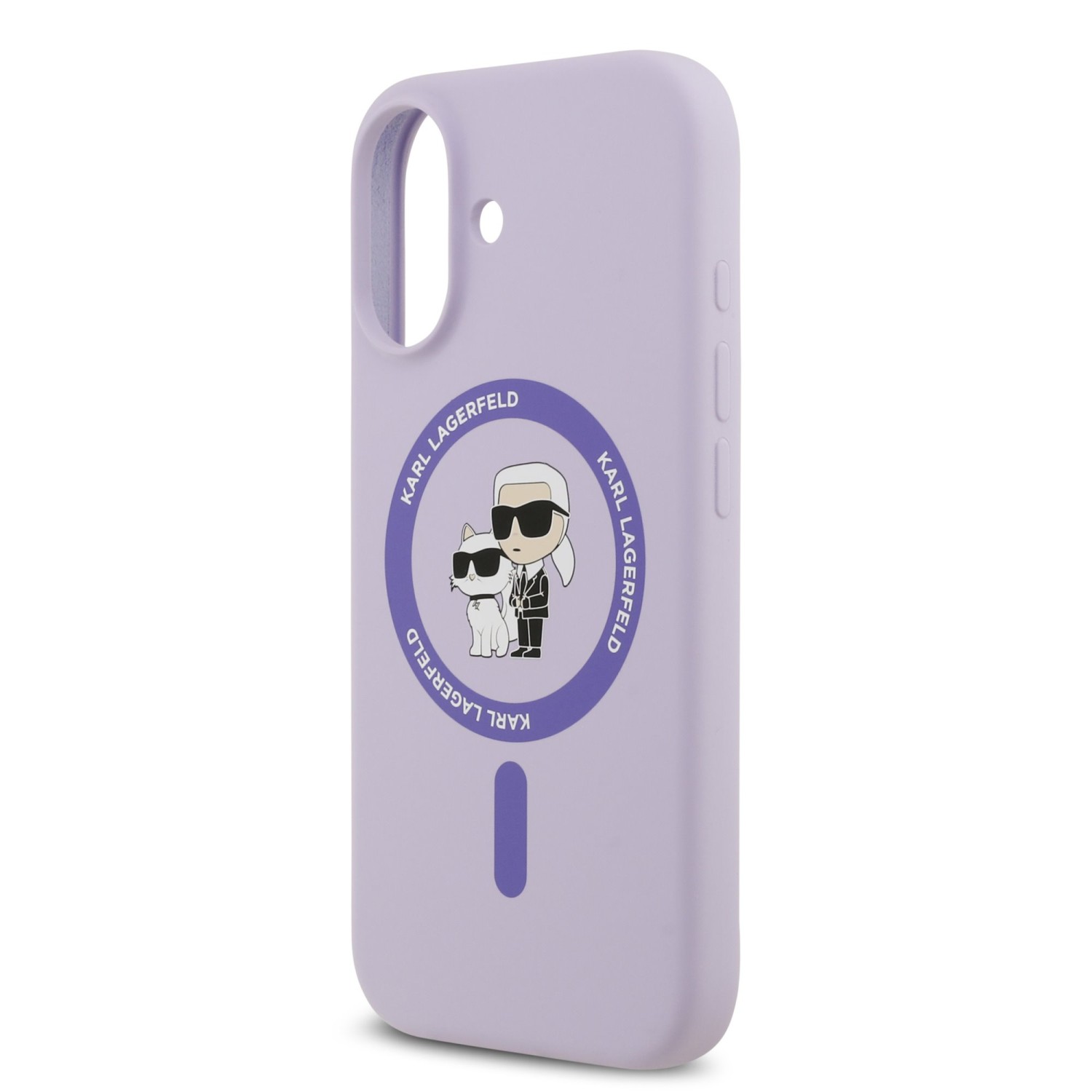Karl Lagerfeld Liquid Silicone Karl and Choupette MagSafe Zadní Kryt pro iPhone 17 Purple