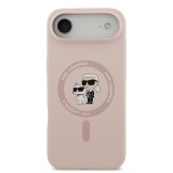 Karl Lagerfeld Liquid Silicone Karl and Choupette MagSafe Zadní Kryt pro iPhone 17 Air Pink
