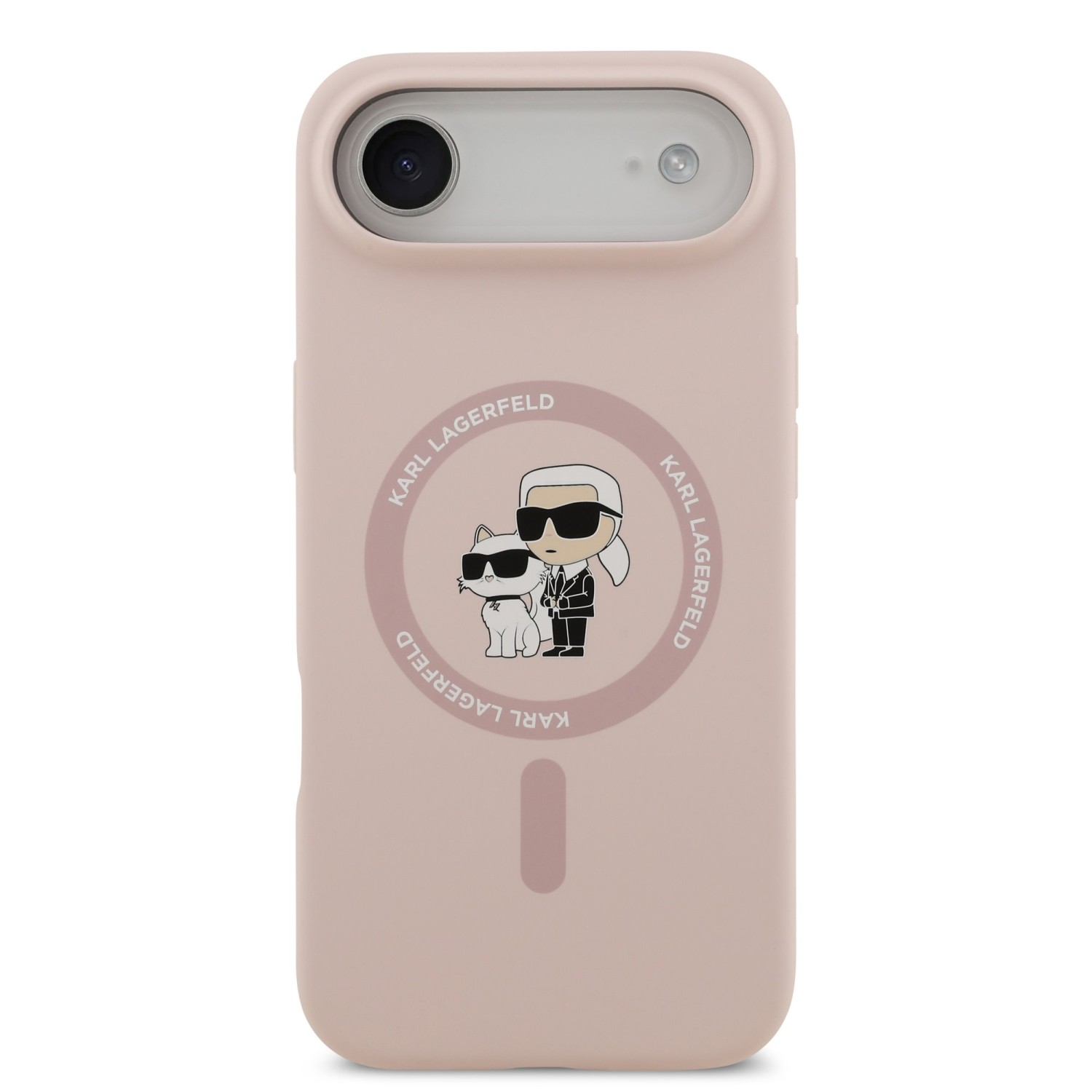 Karl Lagerfeld Liquid Silicone Karl and Choupette MagSafe Zadní Kryt pro iPhone 17 Air Pink