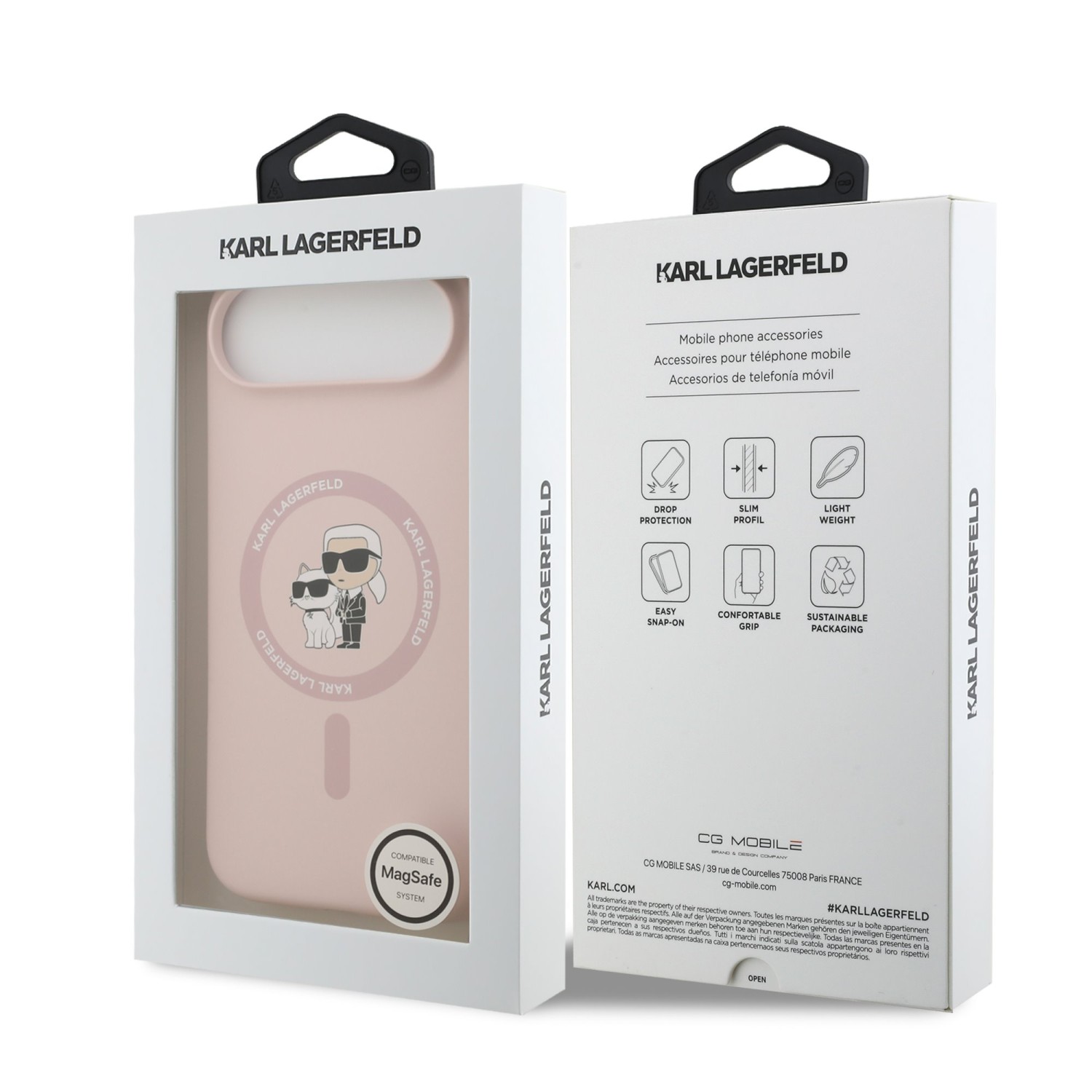 Karl Lagerfeld Liquid Silicone Karl and Choupette MagSafe Zadní Kryt pro iPhone 17 Air Pink