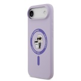 Karl Lagerfeld Liquid Silicone Karl and Choupette MagSafe Zadní Kryt pro iPhone 17 Air Purple