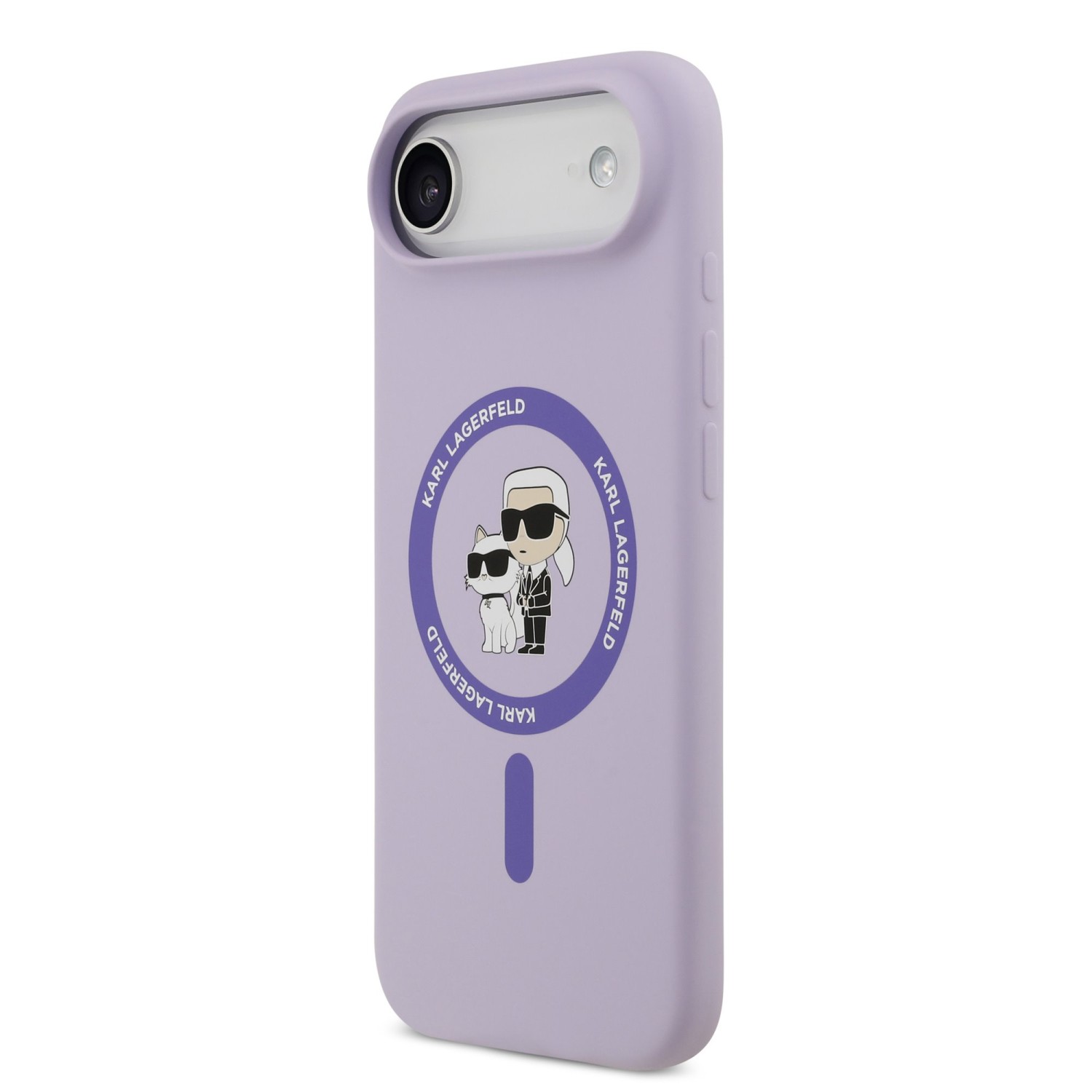 Karl Lagerfeld Liquid Silicone Karl and Choupette MagSafe Zadní Kryt pro iPhone 17 Air Purple