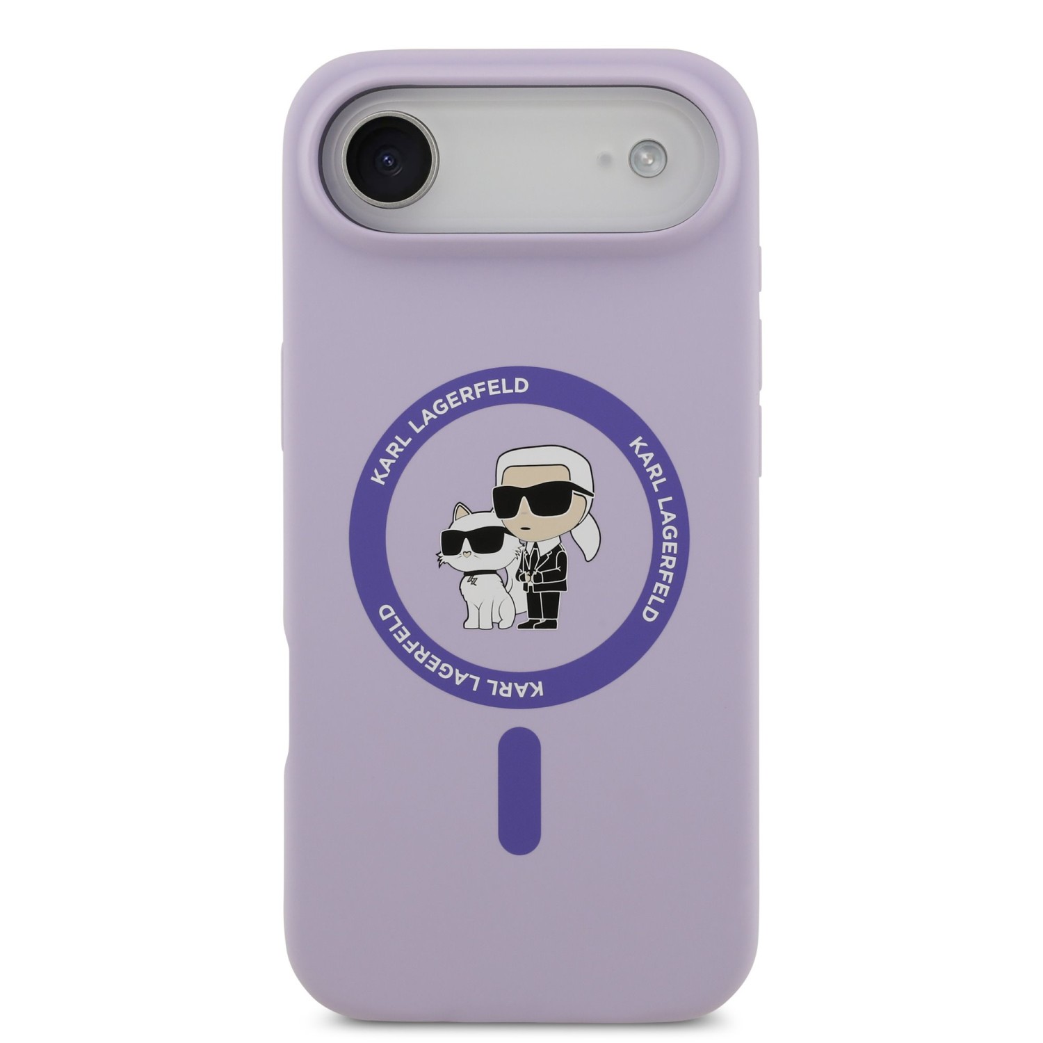 Karl Lagerfeld Liquid Silicone Karl and Choupette MagSafe Zadní Kryt pro iPhone 17 Air Purple