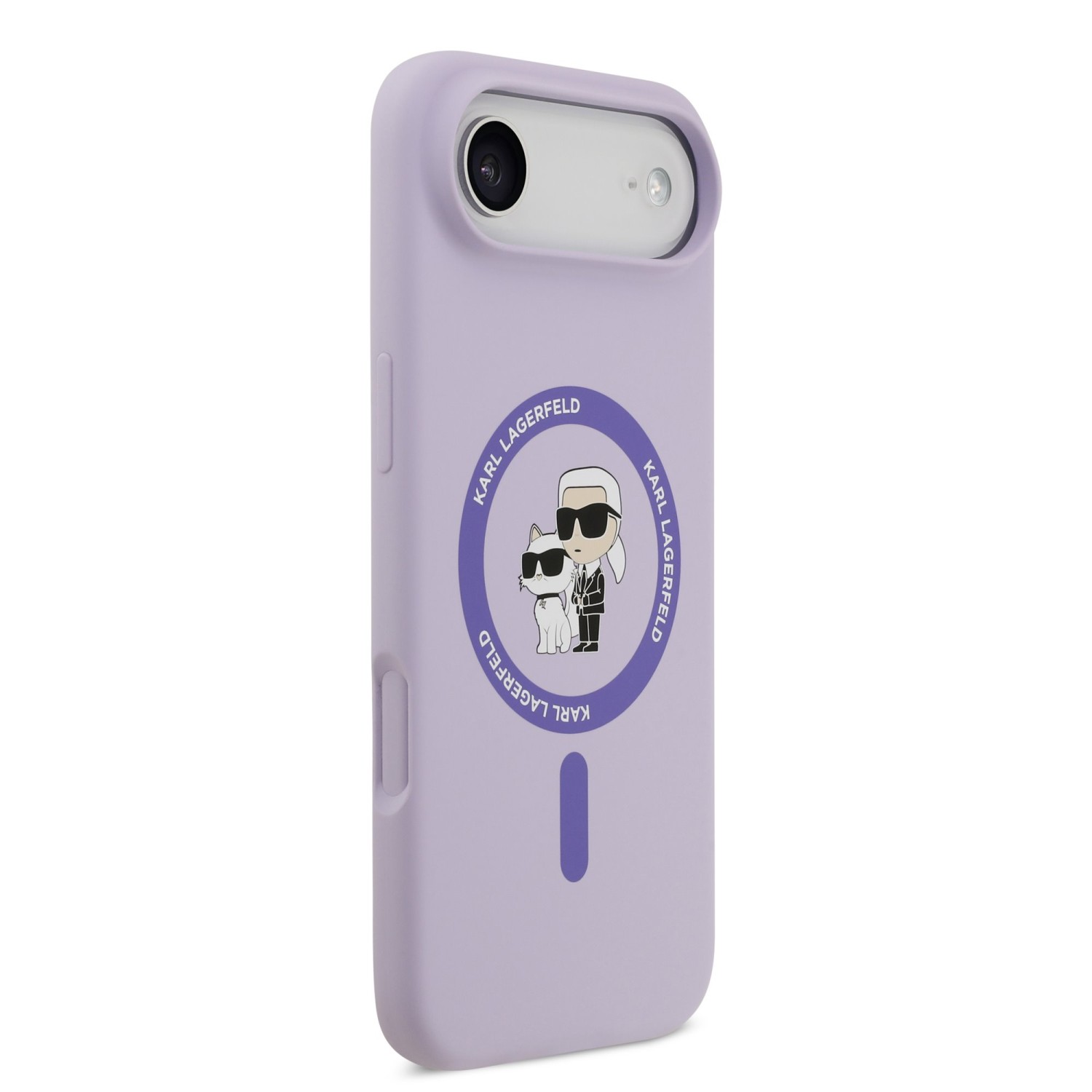 Karl Lagerfeld Liquid Silicone Karl and Choupette MagSafe Zadní Kryt pro iPhone 17 Air Purple