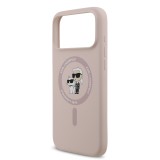 Karl Lagerfeld Liquid Silicone Karl and Choupette MagSafe Zadní Kryt pro iPhone 17 Pro Max Pink