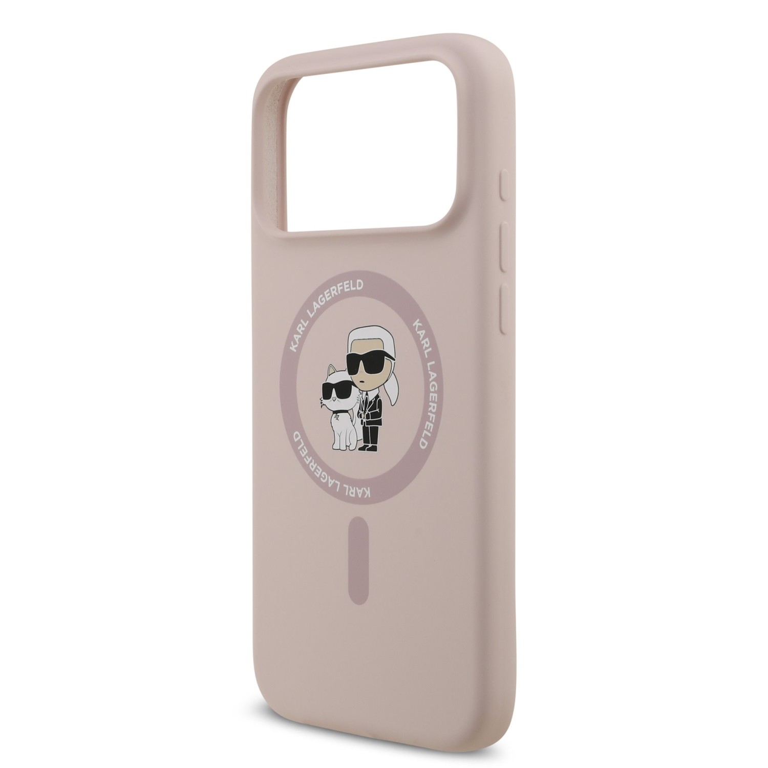 Karl Lagerfeld Liquid Silicone Karl and Choupette MagSafe Zadní Kryt pro iPhone 17 Pro Max Pink