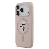 Karl Lagerfeld Liquid Silicone Karl and Choupette MagSafe Zadní Kryt pro iPhone 17 Pro Pink