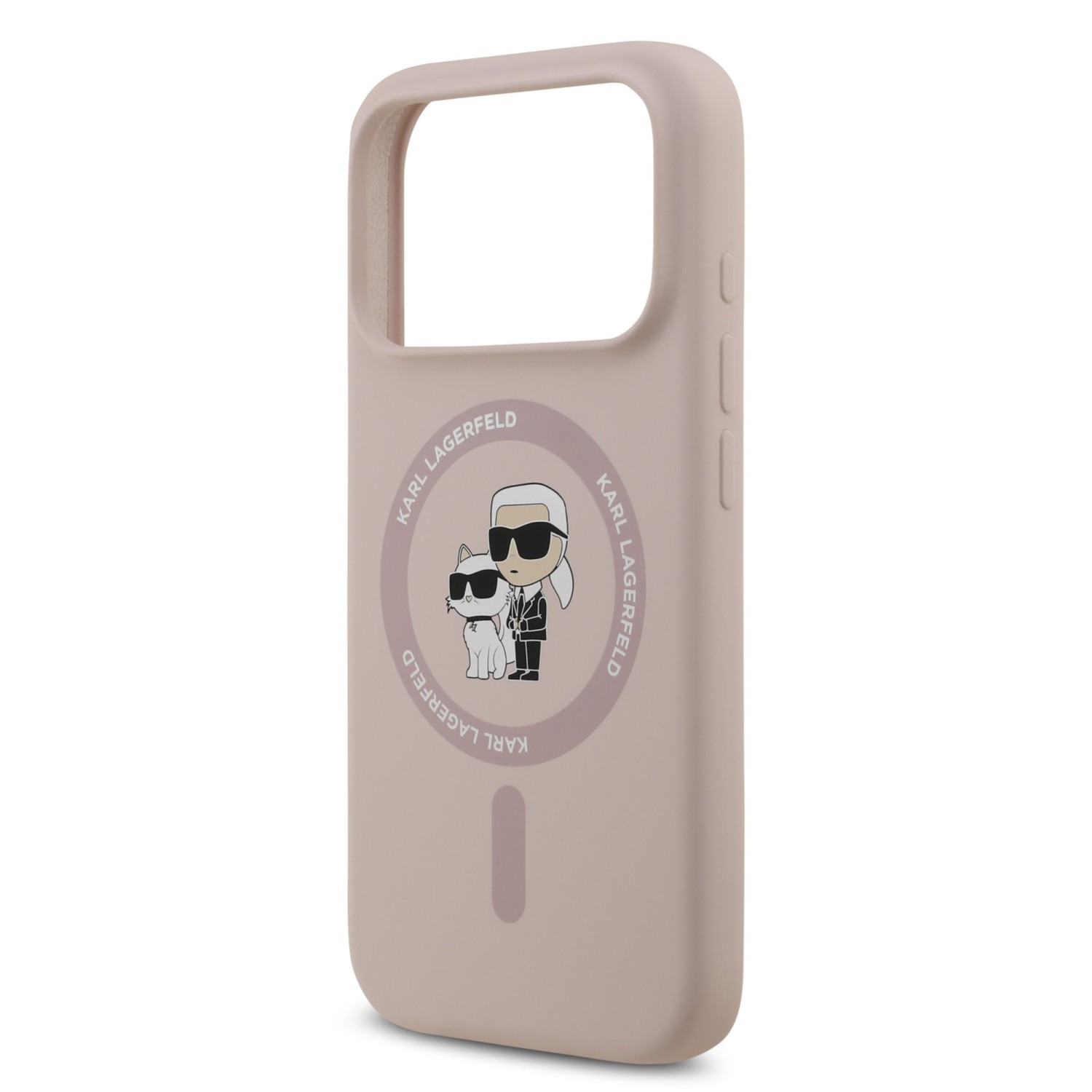 Karl Lagerfeld Liquid Silicone Karl and Choupette MagSafe Zadní Kryt pro iPhone 17 Pro Pink