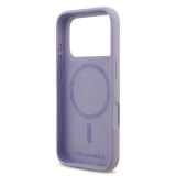 Karl Lagerfeld Liquid Silicone Karl and Choupette MagSafe Zadní Kryt pro iPhone 17 Pro Purple
