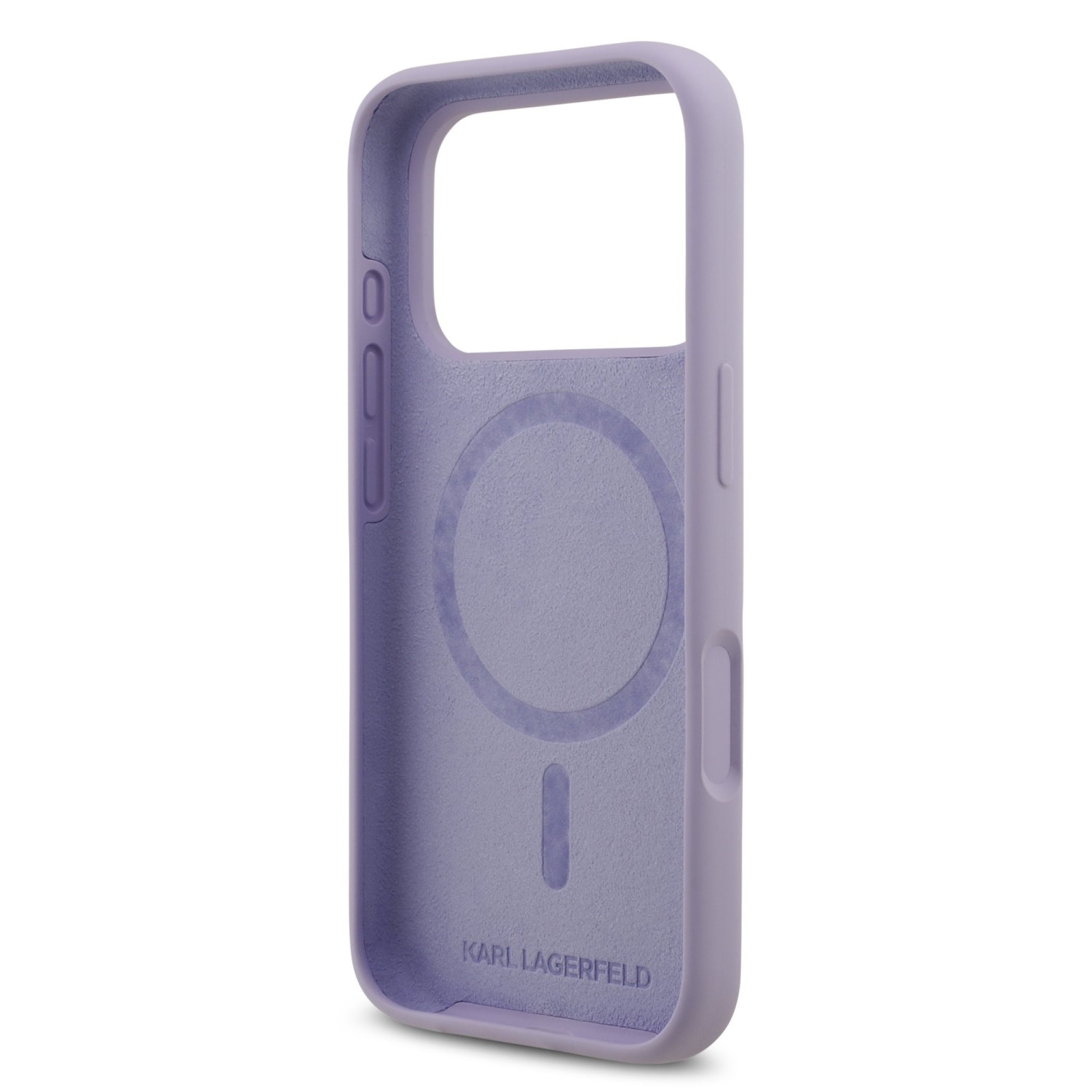Karl Lagerfeld Liquid Silicone Karl and Choupette MagSafe Zadní Kryt pro iPhone 17 Pro Purple