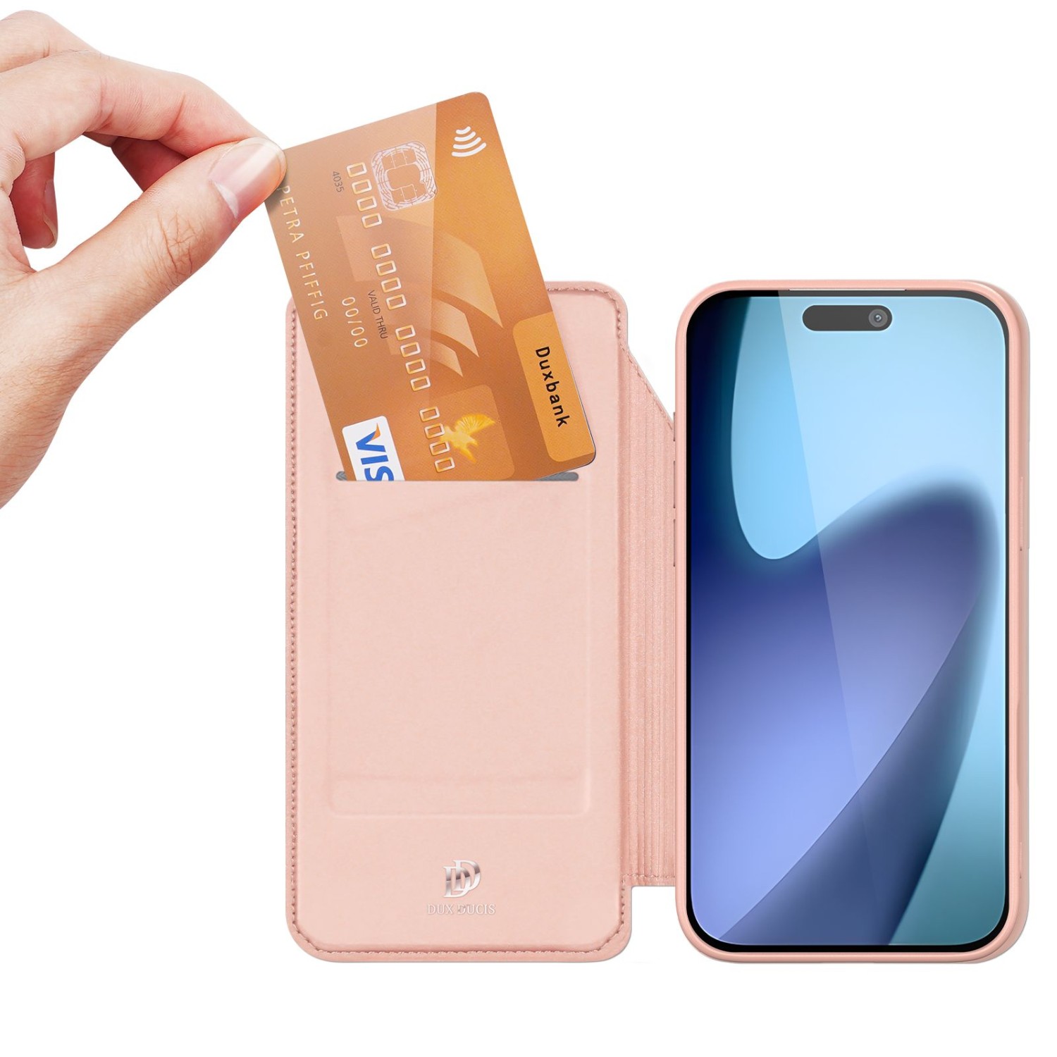 DUX DUCIS wallet case SKIN PRO for IPHONE 17 rose
