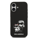 Karl Lagerfeld Liquid Silicone K&CH Sketch MagSafe Zadní Kryt pro iPhone 17 Black