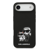 Karl Lagerfeld Liquid Silicone K&CH Sketch MagSafe Zadní Kryt pro iPhone 17 Air Black