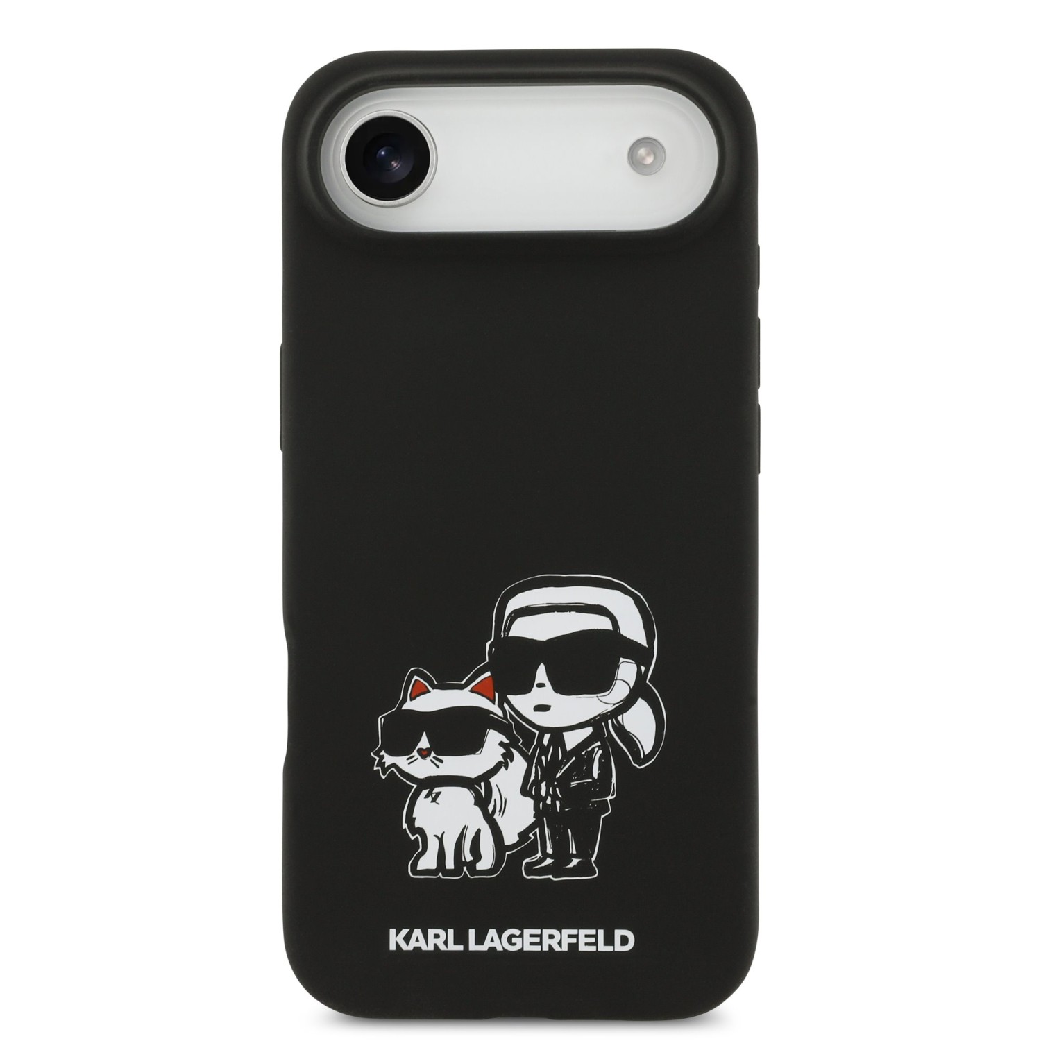 Karl Lagerfeld Liquid Silicone K&CH Sketch MagSafe Zadní Kryt pro iPhone 17 Air Black