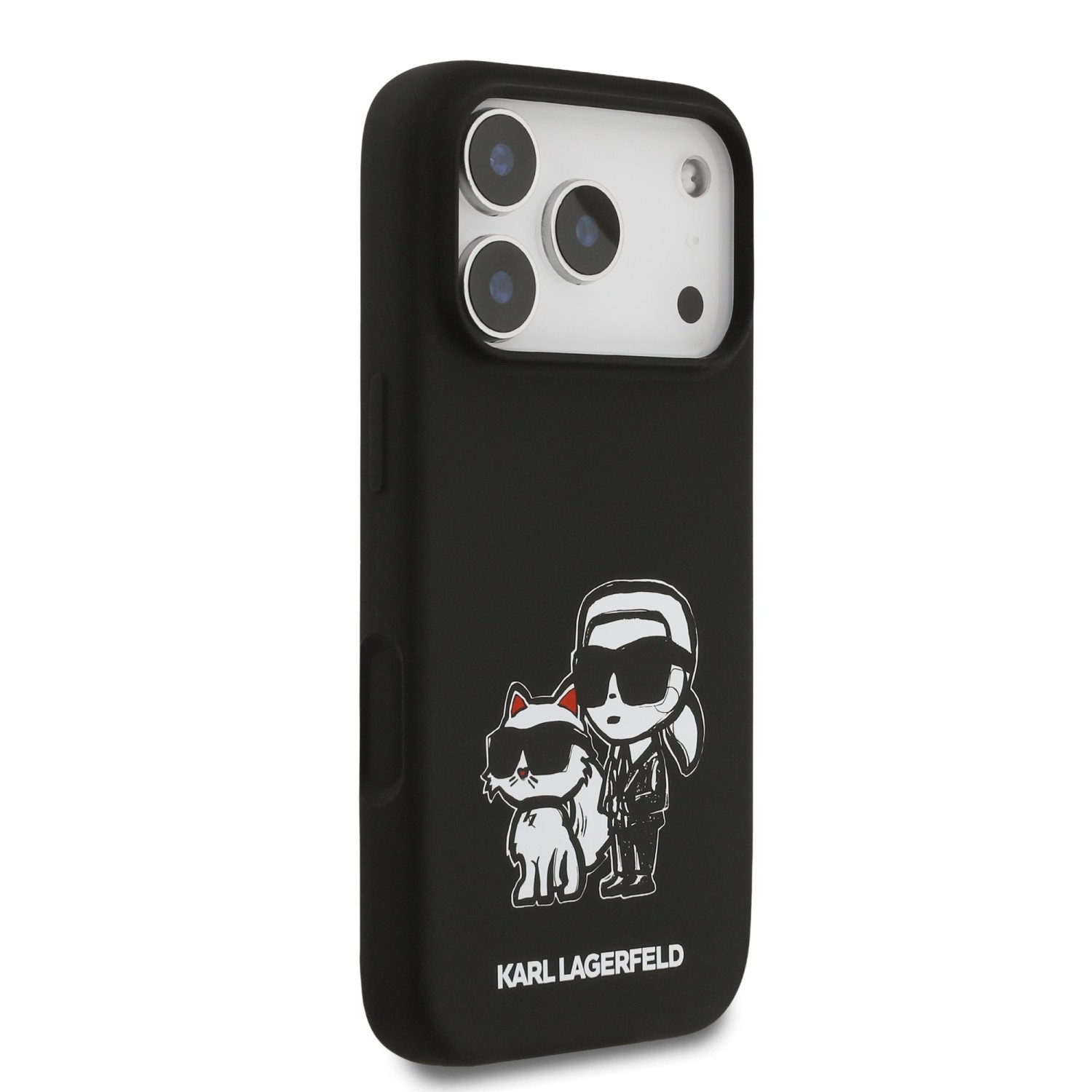 Karl Lagerfeld Liquid Silicone K&CH Sketch MagSafe Zadní Kryt pro iPhone 17 Pro Black