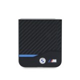 BMW M PU Carbon Blue Line Zadní Kryt pro Samsung Galaxy Z Flip 6 Black
