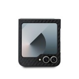 BMW M PU Carbon Tricolor Stripe Zadní Kryt pro Samsung Galaxy Z Flip 6 Black