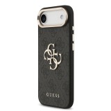 Guess PU Leather 4G Metal Logo Gold Frame Zadní Kryt pro iPhone 17 Air Black