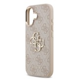 Guess PU Leather 4G Metal Logo Gold Frame Zadný Kryt pre iPhone 17 Pink