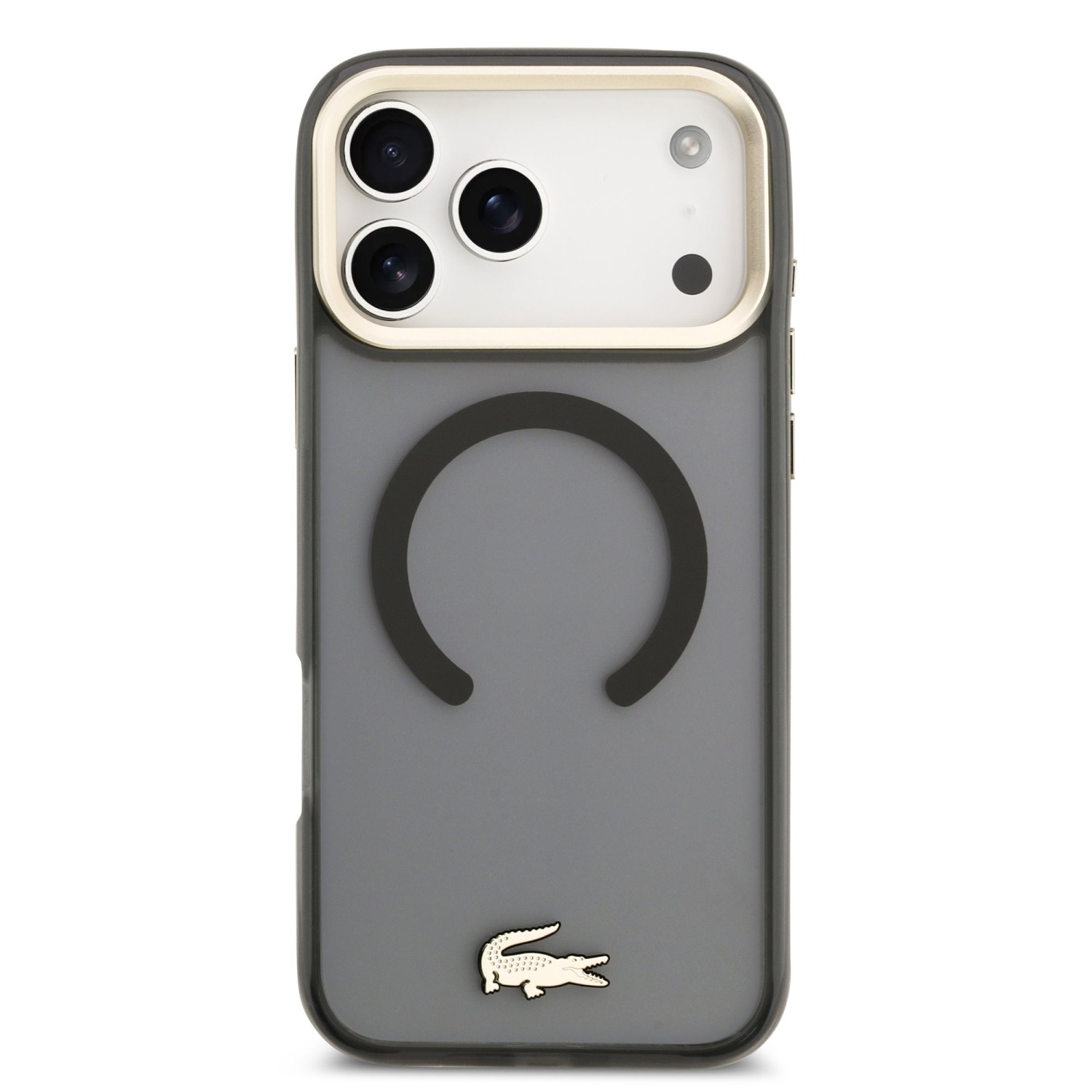 Lacoste PC/TPU Frosted Finish Gold Logo MagSafe Zadní Kryt pro iPhone 17 Pro Max Black