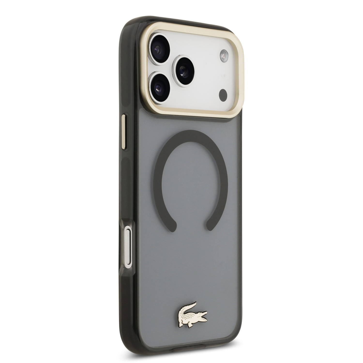 Lacoste PC/TPU Frosted Finish Gold Logo MagSafe Zadní Kryt pro iPhone 17 Pro Max Black