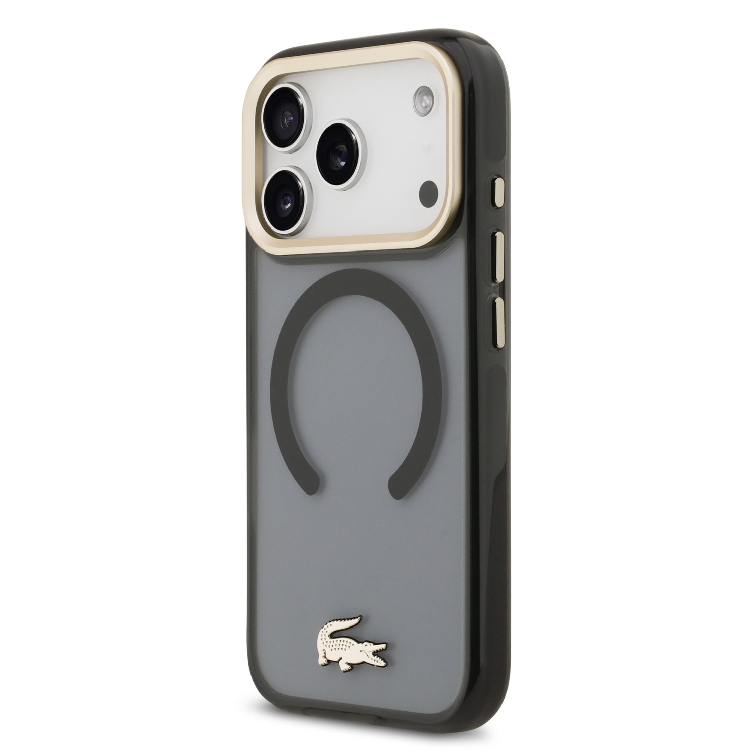 Lacoste PC/TPU Frosted Finish Gold Logo MagSafe Zadní Kryt pro iPhone 17 Pro Black