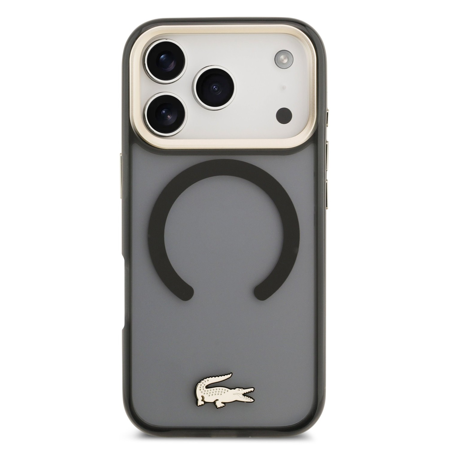 Lacoste PC/TPU Frosted Finish Gold Logo MagSafe Zadní Kryt pro iPhone 17 Pro Black