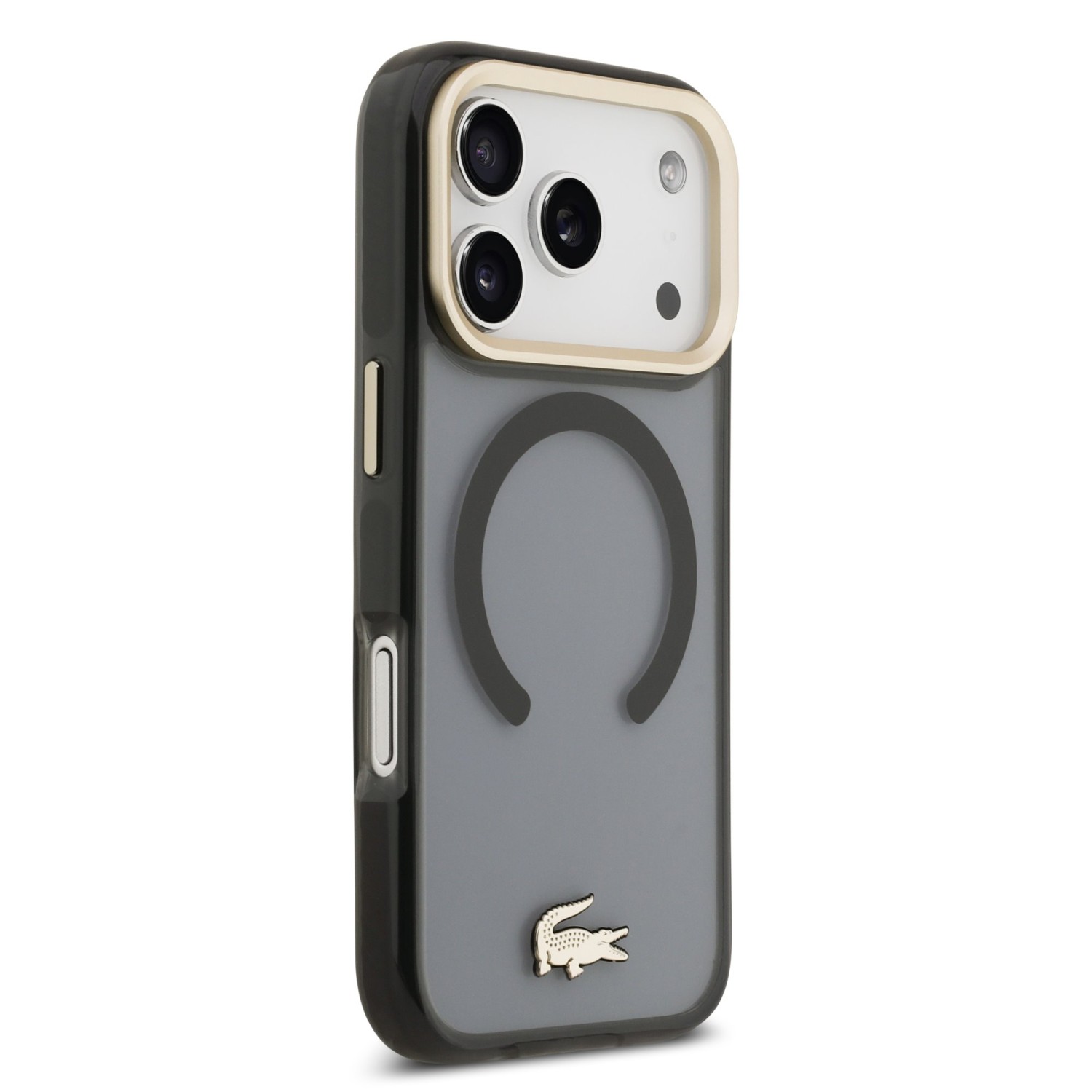 Lacoste PC/TPU Frosted Finish Gold Logo MagSafe Zadní Kryt pro iPhone 17 Pro Black