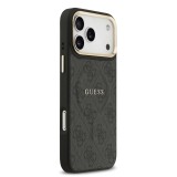Guess PU Leather 4G Gold Frame MagSafe Zadní Kryt pro iPhone 17 Pro Max Black