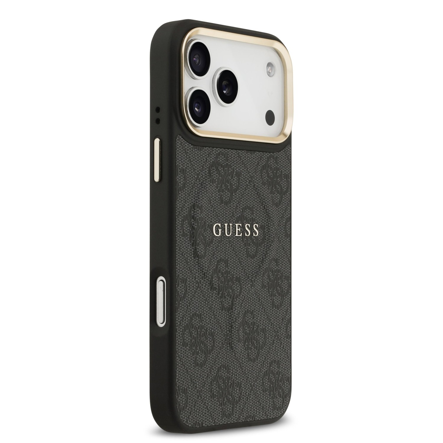 Guess PU Leather 4G Gold Frame MagSafe Zadní Kryt pro iPhone 17 Pro Max Black
