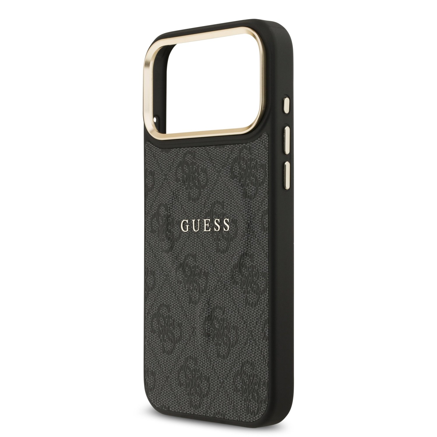 Guess PU Leather 4G Gold Frame MagSafe Zadní Kryt pro iPhone 17 Pro Max Black