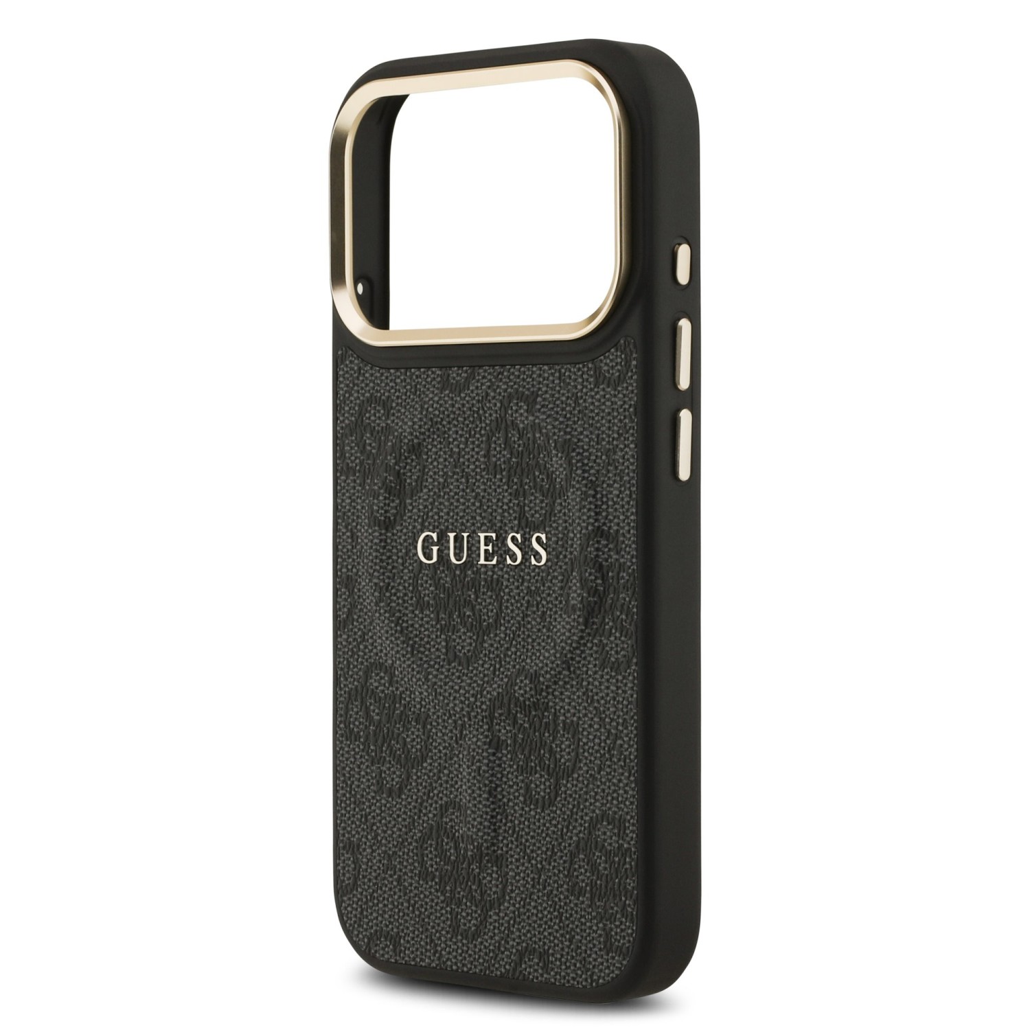 Guess PU Leather 4G Gold Frame MagSafe Zadní Kryt pro iPhone 17 Pro Black