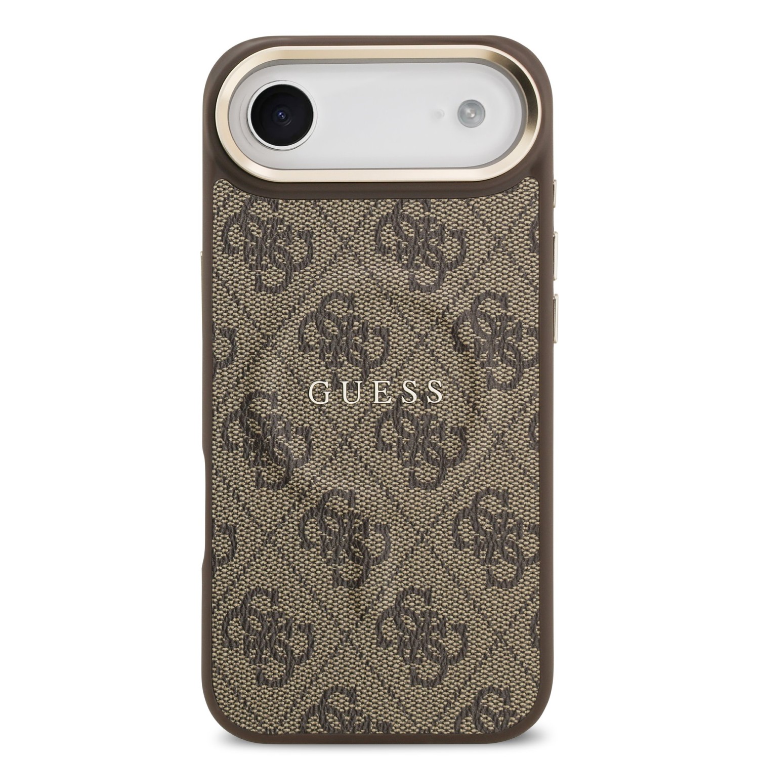 Guess PU Leather 4G Gold Frame MagSafe Zadní Kryt pro iPhone 17 Air Brown