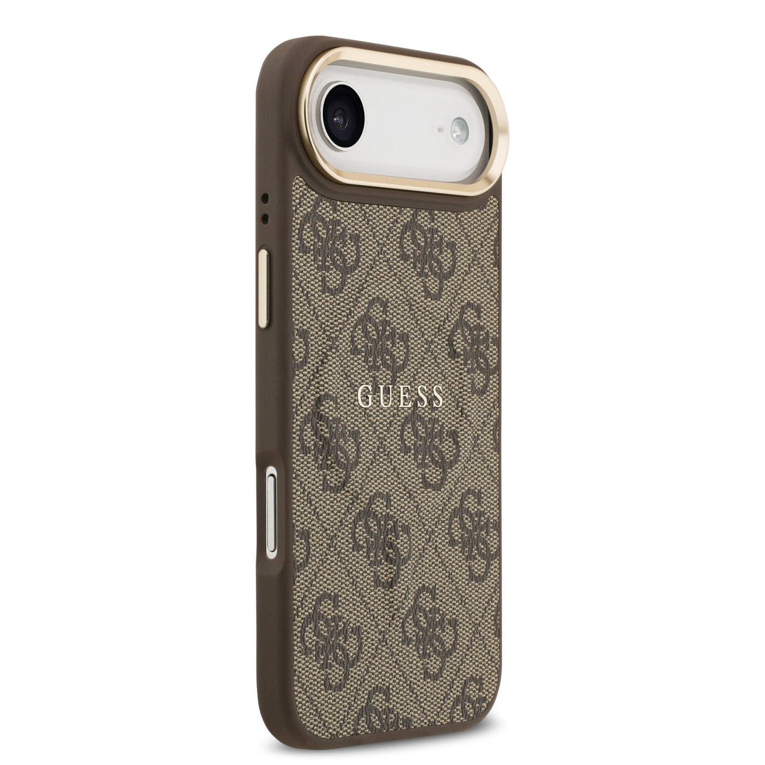 Guess PU Leather 4G Gold Frame MagSafe Zadní Kryt pro iPhone 17 Air Brown
