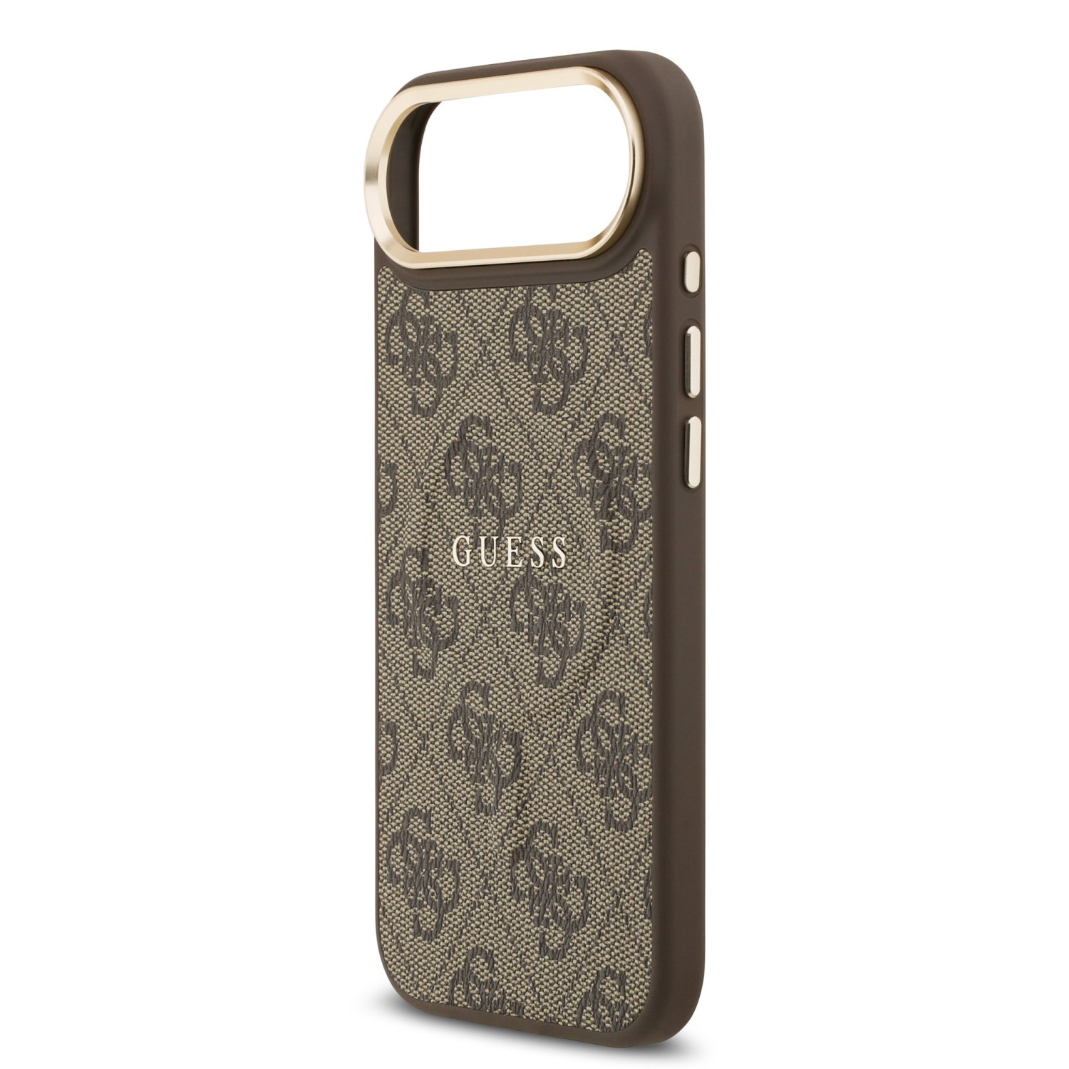 Guess PU Leather 4G Gold Frame MagSafe Zadní Kryt pro iPhone 17 Air Brown