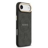 Guess PU Leather 4G Gold Frame MagSafe Zadní Kryt pro iPhone 17 Air Black