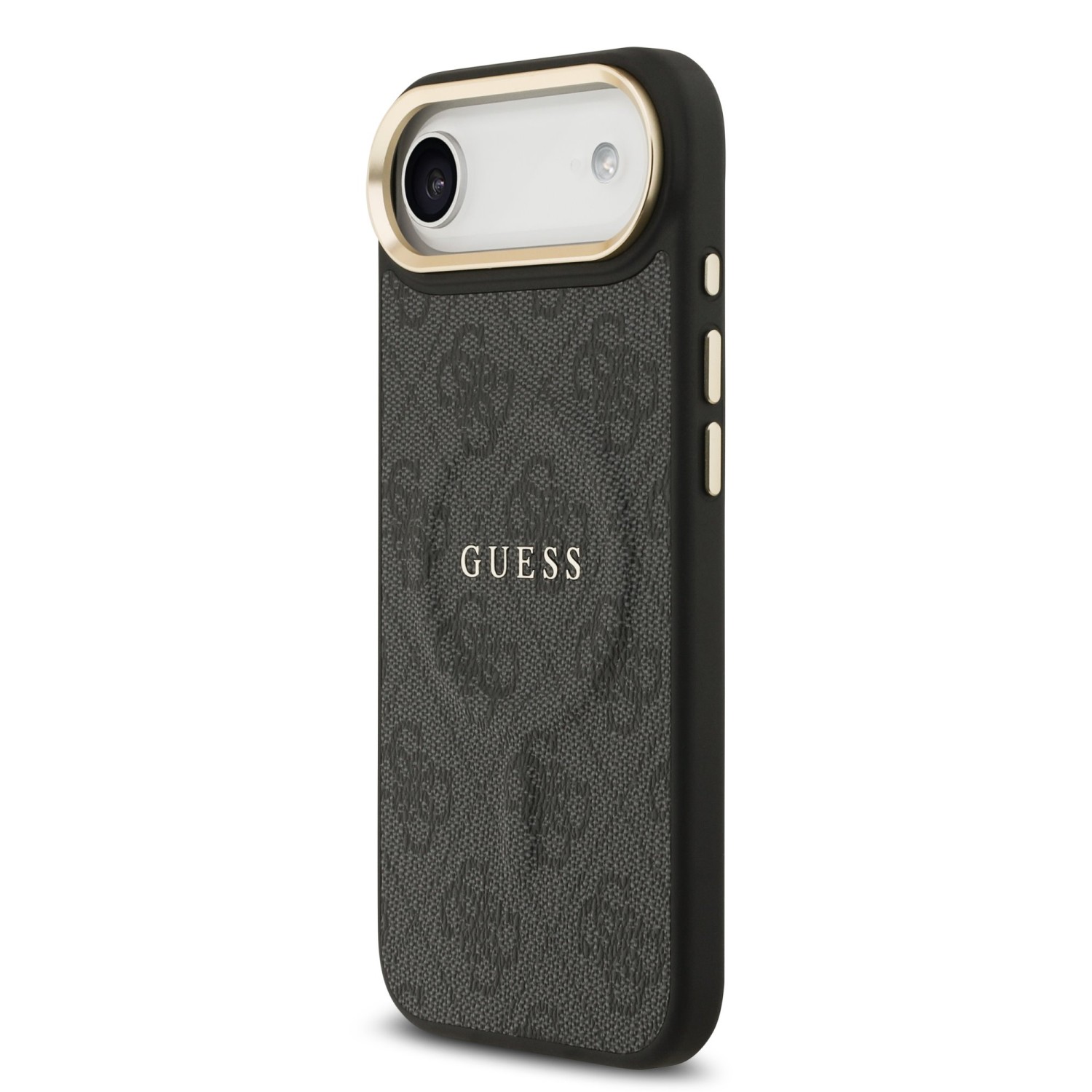 Guess PU Leather 4G Gold Frame MagSafe Zadní Kryt pro iPhone 17 Air Black
