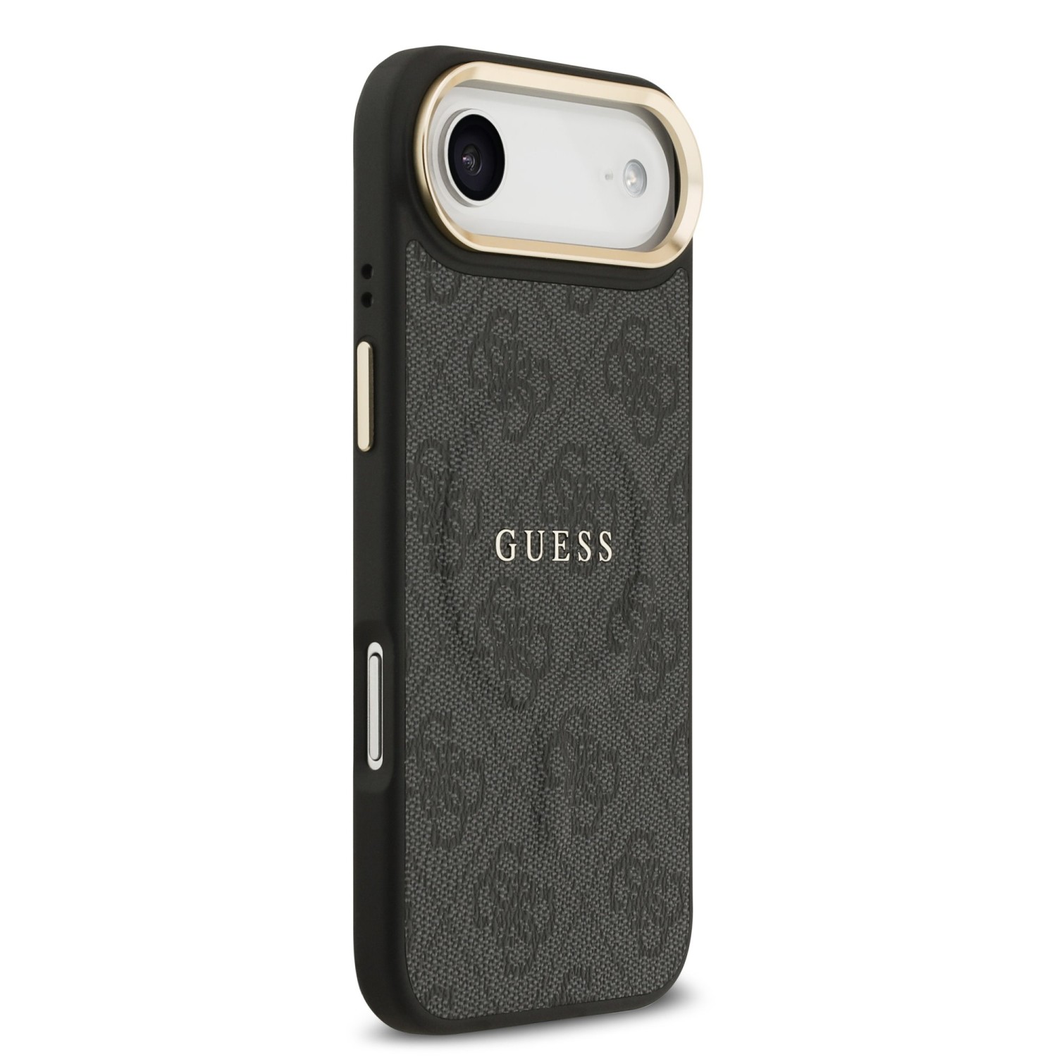 Guess PU Leather 4G Gold Frame MagSafe Zadní Kryt pro iPhone 17 Air Black