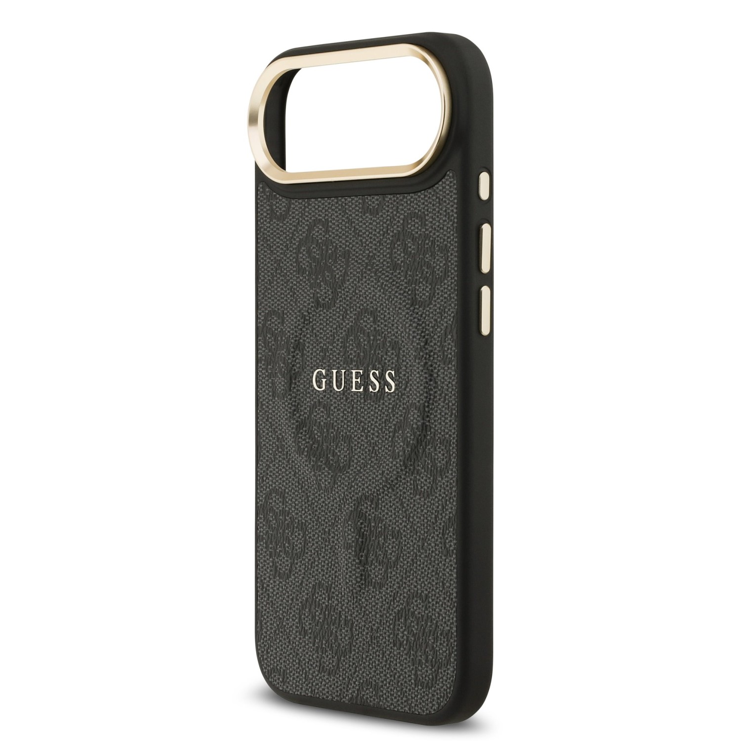 Guess PU Leather 4G Gold Frame MagSafe Zadní Kryt pro iPhone 17 Air Black
