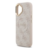 Guess PU Leather 4G Gold Frame MagSafe Zadní Kryt pro iPhone 17 Pink