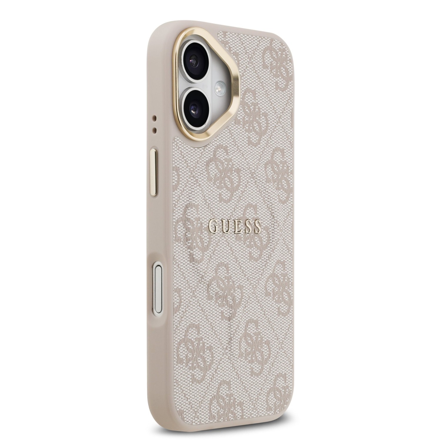 Guess PU Leather 4G Gold Frame MagSafe Zadní Kryt pro iPhone 17 Pink