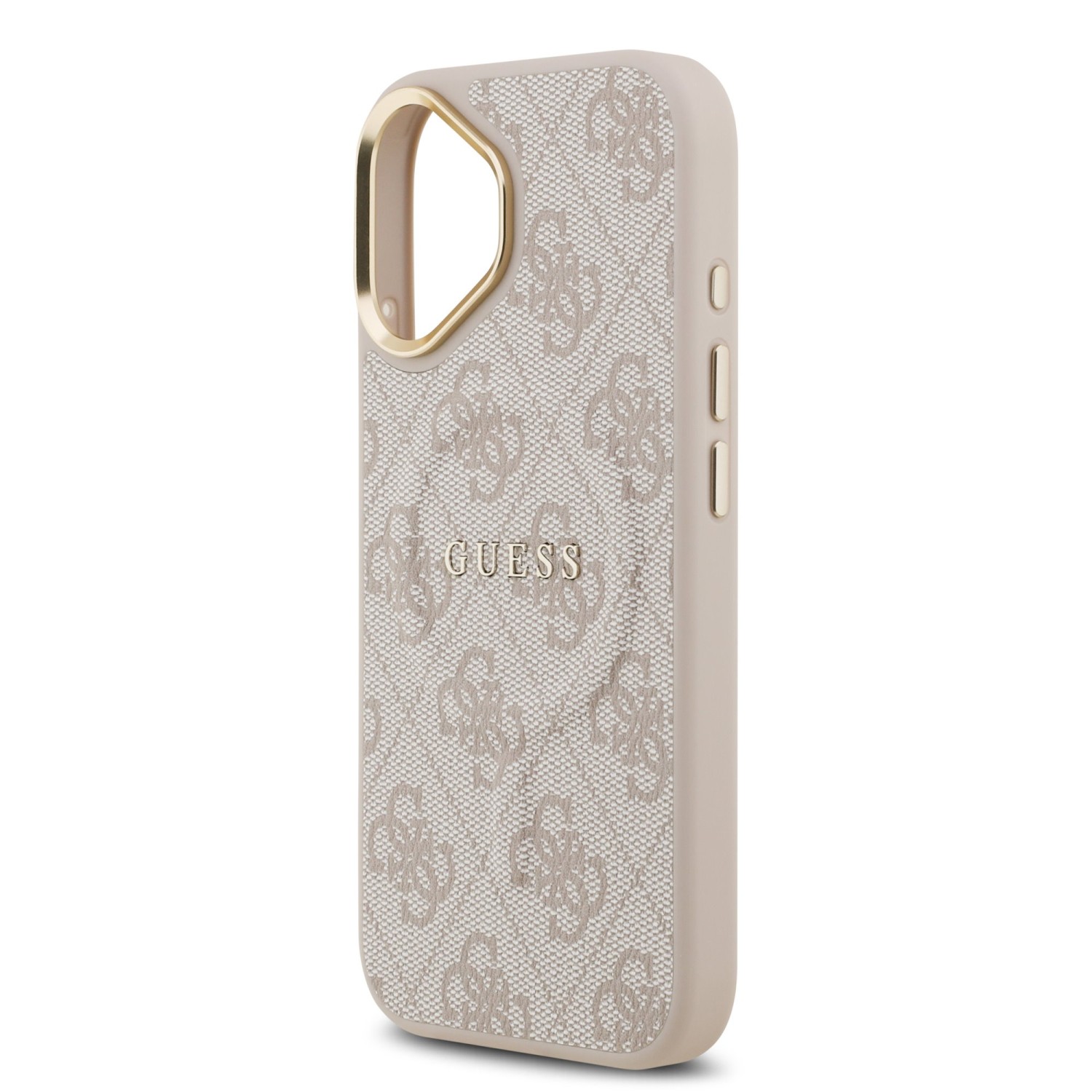 Guess PU Leather 4G Gold Frame MagSafe Zadní Kryt pro iPhone 17 Pink