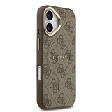Guess PU Leather 4G Gold Frame MagSafe Zadní Kryt pro iPhone 17 Brown