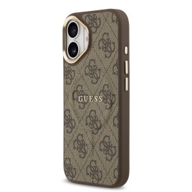 Zadný kryt Guess PU Leather 4G Gold Frame MagSafe Apple pre iPhone 17, hnedá